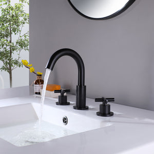 Stylish Two Handle Bathroom Sink Faucet with 3-Hole Installation