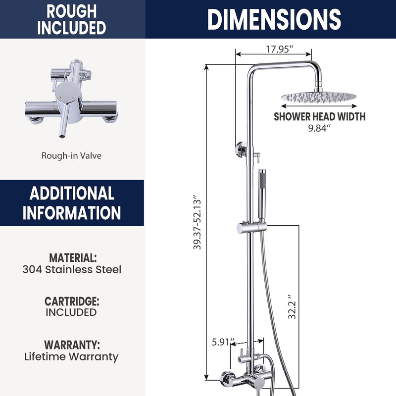 Modern Outdoor Shower Fixture with SUS 304 Stainless Steel