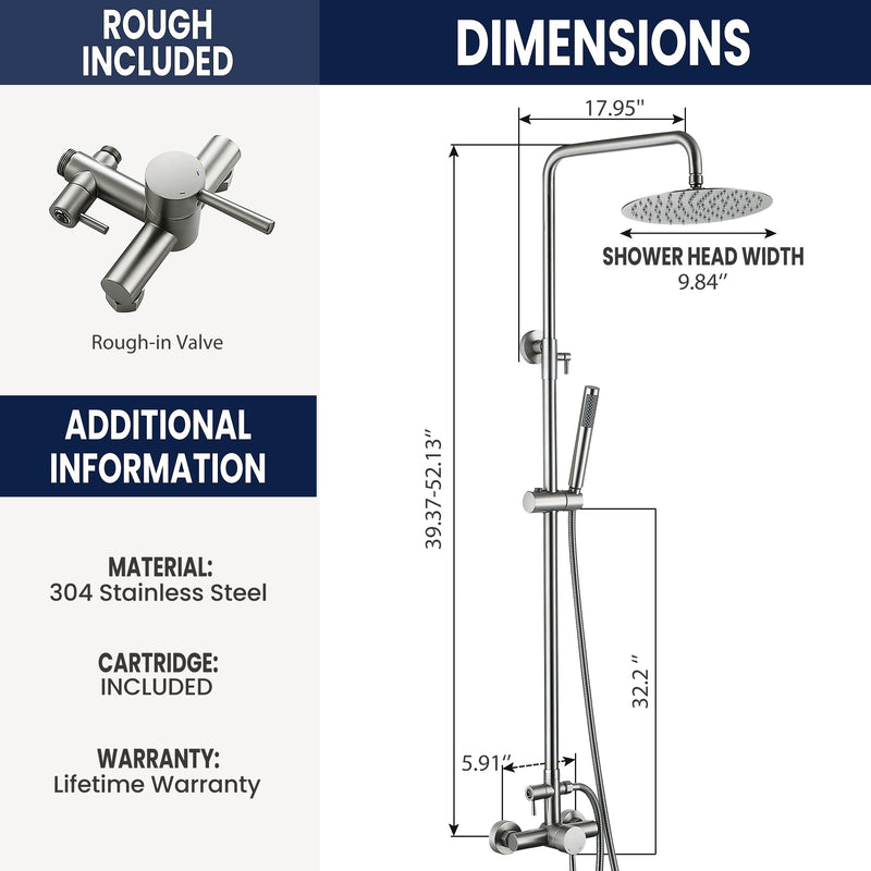 Modern Outdoor Shower Fixture with SUS 304 Stainless Steel
