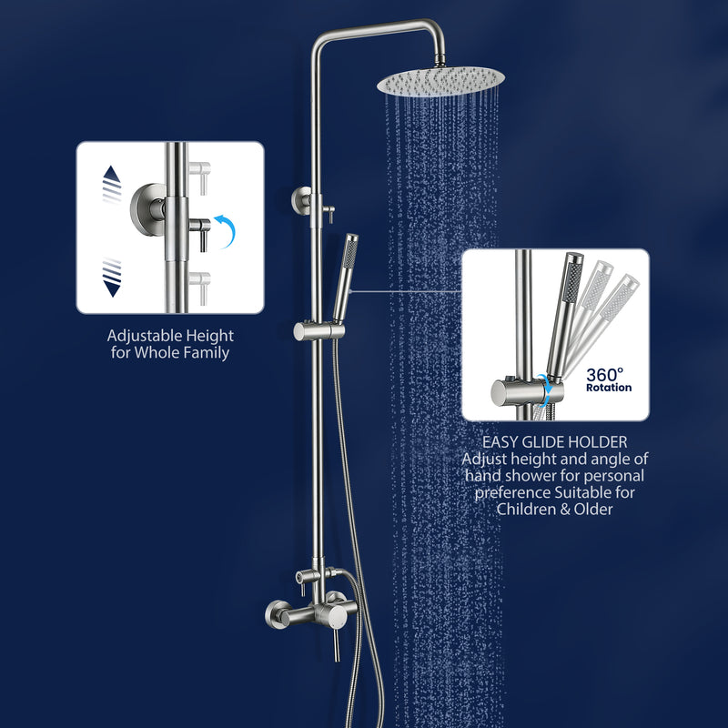 Modern Outdoor Shower Fixture with SUS 304 Stainless Steel