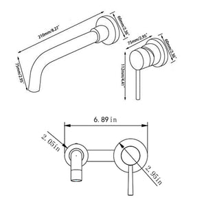 Single Handle Wall Mount Bathroom Faucet Sink Faucet