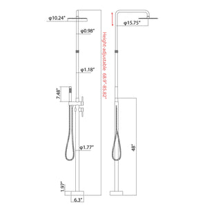 Stainless Steel Freestanding Outdoor Shower