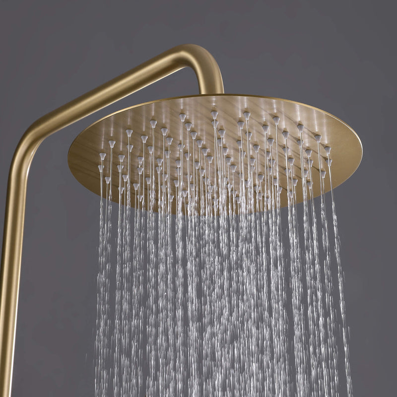 Exposed Complete Shower System with Handheld Rain Shower Head and Tub Spout