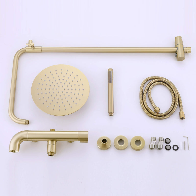 Exposed Complete Shower System with Handheld Rain Shower Head and Tub Spout