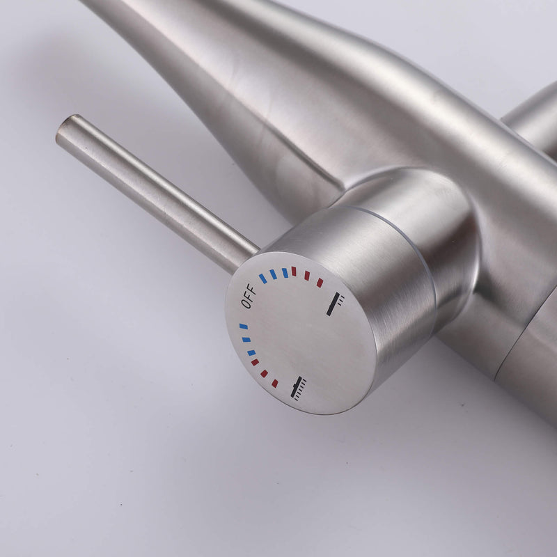 【Wholease】Stainless Steel Outdoor Freestanding Exposed Shower System with Handheld Shower